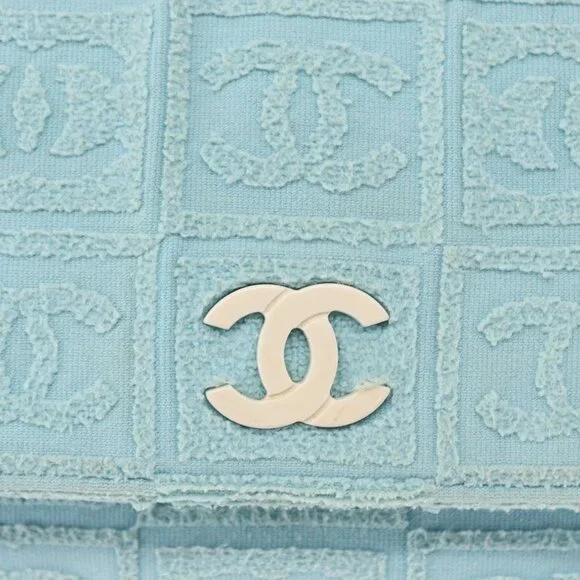 CHANEL Plastic Chain Shoulder Bag Pile Light Blue Silver CC Auth 158681V - Picture 12 of 16